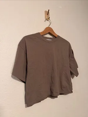 Athleta True Cotton Crop Tee Clay Size Medium thumbnail 3