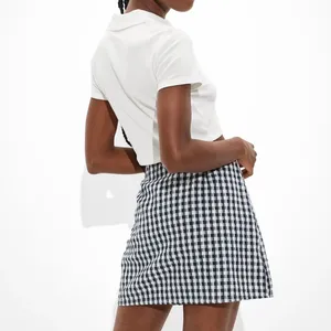 American Eagle Gingham Notched Mini Skirt thumbnail 2