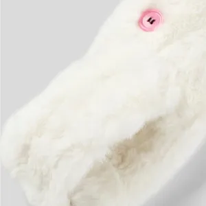 Halara Women White Faux Fur Decorative Button Scarf Winter Warm Snuggly One Size thumbnail 6