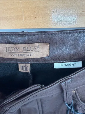 Judy Blue espresso faux leather high rise straight leg pant women’s 11/30 NWT thumbnail 2