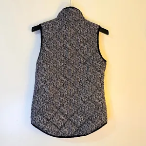 dee elle Women's Small Black & White Chevron Quilted Vest EUC b14 thumbnail 11