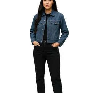 GAP‎ Jean Jacket Women's Small Indigo Denim Cotton Button Front Dark Wash Blue thumbnail 2