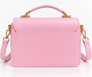 Pink Butterfly Mini Crossbody Handbag Quilted Purse thumbnail 2