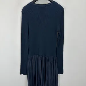 Madewell Ribbed Scoopneck Midi Dress A Line Classic Navy Blue Minimalist L NWT thumbnail 13