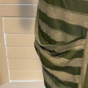 Aria Green and Gray Cardigan Sweater with Waterfall Front thumbnail 2