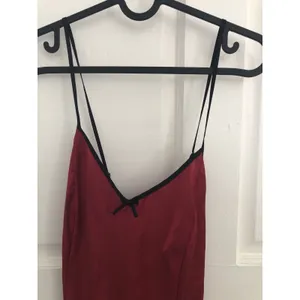90s Vintage Adonna Red Bow Slip Dress Full Length Long Maxi Cross Back Medium thumbnail 2