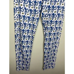 Roller Rabbit Pajama Pants Womens XS Blue Monkey Print Pima Cotton Lounge Sleep thumbnail 3