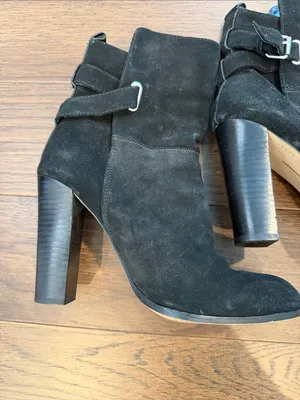 Dolce Vita Black Suede Mid-Calf Heeled Boots with Buckle Size 9 - C8-069 thumbnail 8