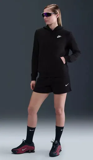 Nike Black Sportswear Club Fleece Pullover Sweatshirt Size Medium thumbnail 1