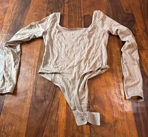Lululemon Align Long Sleeve Bodysuit Tan Beige Square‎ Neck Nulu Womens Size S thumbnail 1