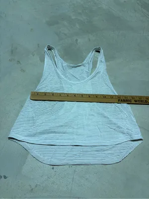 Lululemon White Striped Racerback cropped Tank Top thumbnail 5