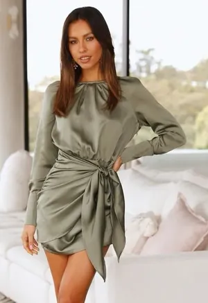 HELLO MOLLY Softest Words‎ Satin Dress thumbnail 1