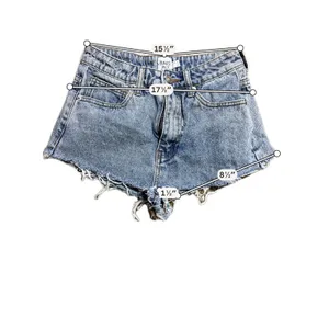 Princess Polly Womens Light Wash Distressed Raw Hem Denim Shorts Blue Size US 2 thumbnail 4