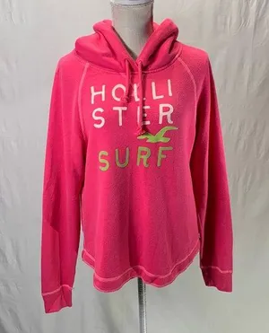 Hollister Pink Surf Pullover Hoodie Size Medium thumbnail 1