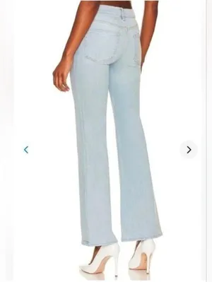 Lovers + Friends Light Blue High-Rise Wide-Leg Jeans Size 27 thumbnail 3
