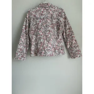 Analogy Paisley Tapestry Jacket Red Black Jacquard Boho Button Front Medium thumbnail 2