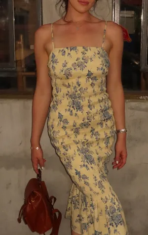 Reformation Seren Midi Dress in Sabrina Butter Yellow 10 thumbnail 1