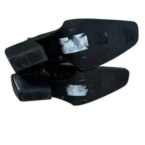 Zara Croc Embossed Square Toe Ankle Boots Black Architectural Heel Size 38 / 7.5 thumbnail 6