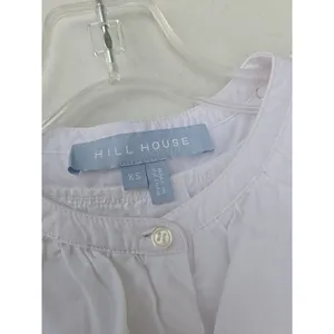 Hill House Home White Ruffle Collar Blouse XS Cotton Button Front Top thumbnail 6