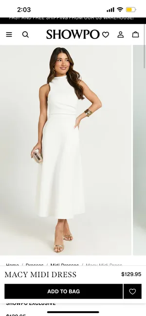 New Showpo Macy Midi Dress High Neck A Line Dress Size Small MSRP $129 thumbnail 2