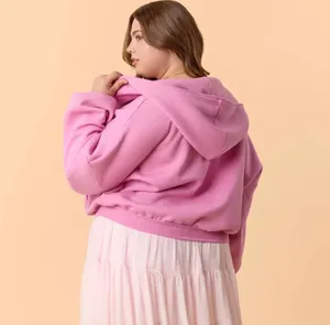 NWT! Blogilates Women's Marshmallow Full Zip Hooded Sweatshirt - Pink XL NEW! thumbnail 2