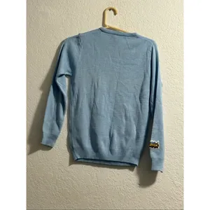 Nobody's Perfect vintage blue Sweater M embroidered owl bird thumbnail 4