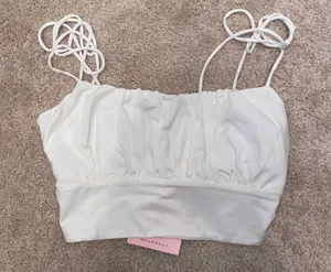 Hello Molly White Crop Top thumbnail 1