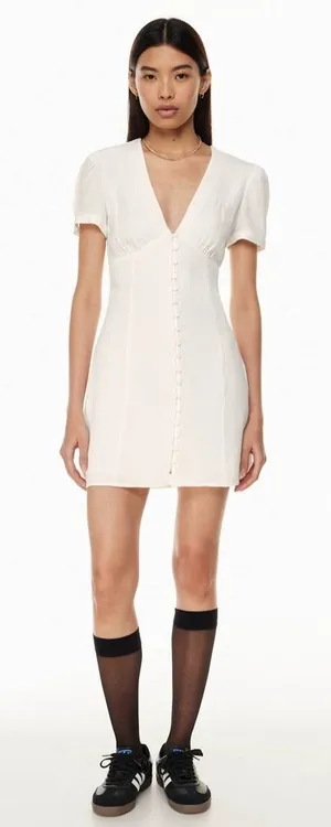 SUNDAY BEST ARITZIA Sandrine Mini‎ Dress Light Birch White Size 12 thumbnail 1