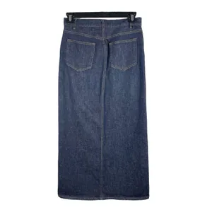 GAP Jeans Stretch Denim Maxi Skirt Size 6 Dark Wash Long Modest Y2K Style Slit thumbnail 2