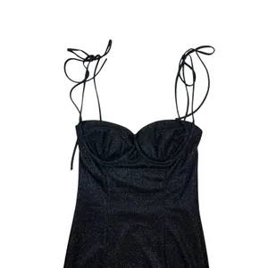 Lucy In The Sky Black Glitter Bustier‎ Bodycon Mini Dress XS thumbnail 3