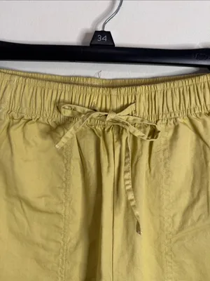 H/G Casual Light Cotton Cargo Utility Pants Lightweight Yellow/Mustard size S thumbnail 3