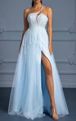 PromGirl Gorgeous Baby Blue Sequin Formal Gown thumbnail 1