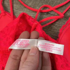 PINK Victoria’s Secret Neon Pink Lace Bra SZ M thumbnail 5