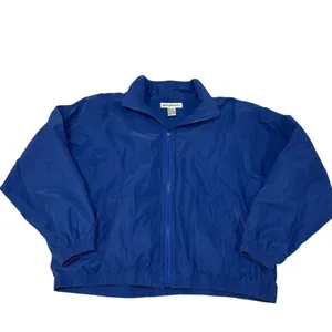 Vintage Norm Thompson Blue Windbreaker Jacket Women's XL Knit Lined‎ Zip Front thumbnail 4