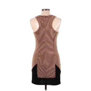 THML Sleeveless Minimalist Career Sheath Dress Size M Brown Black Color Block thumbnail 6