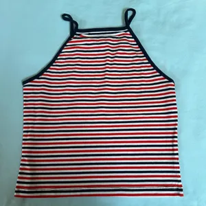Garage red blue and white striped tank top thumbnail 1