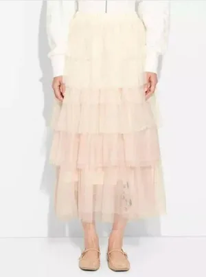 Wicked X Paul Tazewell Womens Glinda Tulle Layered Skirt blush pink Beige Small thumbnail 7