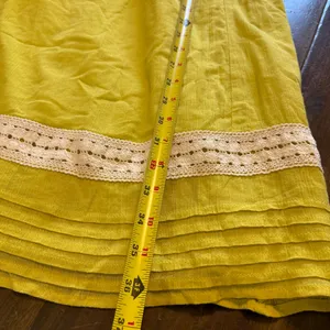Anthropologie Ipanema Sun Dress by Edme & Esyllte Chartreuse Embroidered Cotton thumbnail 6