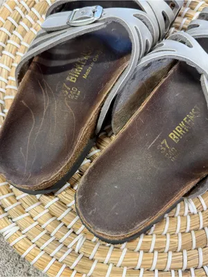 Birkenstock Women’s Granada Nubuck Leather Sandals in Metallic Silver 37/US 6.5 thumbnail 9