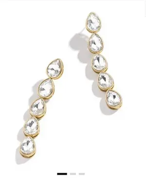 NWT BAUBLEBAR Diana Crystal Drop Earrings $48MSRP Flawed thumbnail 1