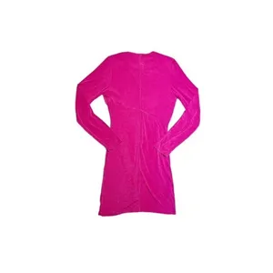 ASOS‎ Urban Revivo Pink Long Sleeve Slinky Mini Ruched Side Dress Size 6 thumbnail 2