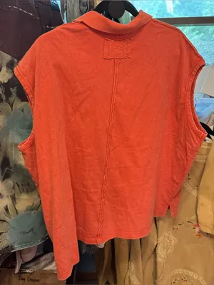 NWT Free People We The Free Keep On Polo - Fiery Red - medium thumbnail 8