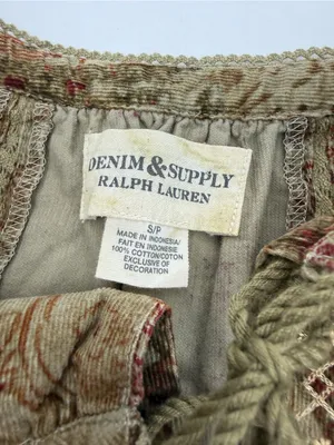 Denim & Supply Ralph Lauren Corduroy Peasant Dress Lace Trim Floral Botanical thumbnail 12