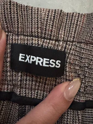 🆕Express Women’s Plaid Ankle Trousers High Rise in Brown Size M thumbnail 6