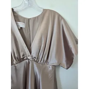 Birdy Grey Jesse Dress Taupe Kimono Satin Bridesmaid Maxi Slit Flattering Small thumbnail 13