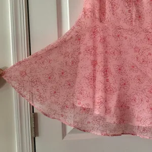 Urban Outfitters Fit-And-Flare Chiffon Mini Dress Pink Roses Medium Coquette NEW thumbnail 7