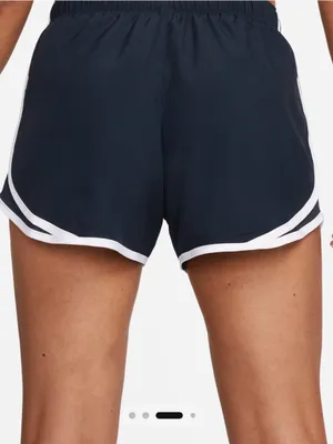 Nike Women's Navy Blue Athletic Shorts with White Trim thumbnail 2