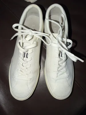 Rothy's White Low-Top Knit Sneakers with Cream Soles thumbnail 2