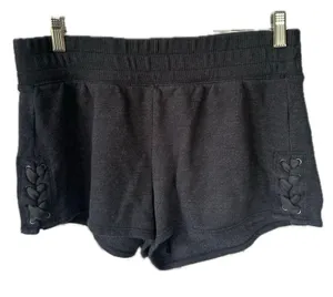 Aerie Women's Black Wide Elastic Band Side Lace Up Loungewear Shortie Shorts M thumbnail 1