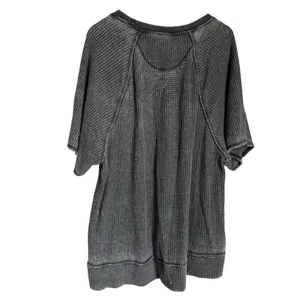 Free People We the Free Fairmont Tee Slouchy Light Thermal Short Sleeve Gray M thumbnail 3